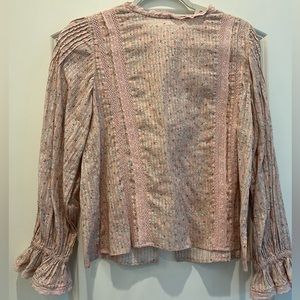 LoveShackFancy Long Sleeve Pink Blouse